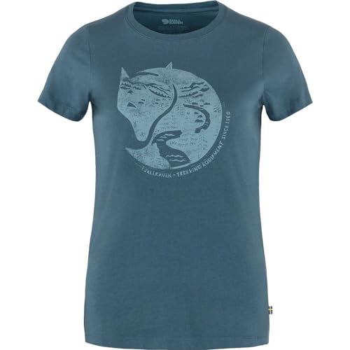 Fjällräven Damen Arctic Fox Print W T-Shirt, Indigoblau, M EU