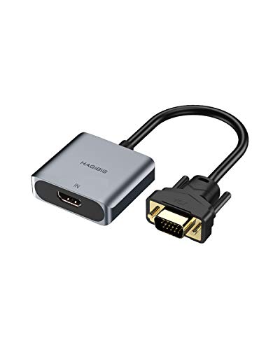 Hagibis HDMI to VGA Adapter with 3.5mm Audio Jack Male to Female Compatible for Laptop, PC, Monitor, Projector,Raspberry Pi,HDTV,Nintendo Switch, Roku, Xbox and More