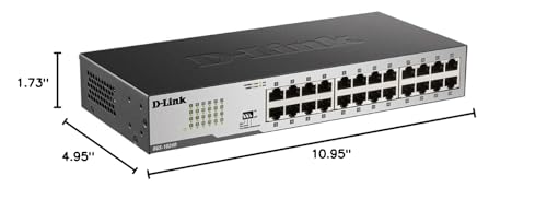 Image of D-Link DGS-1024D, Ethernet Switch, 24 Port Gigabit Unmanaged Fanless Network Hub Desktop or Rack Mountable, Black
