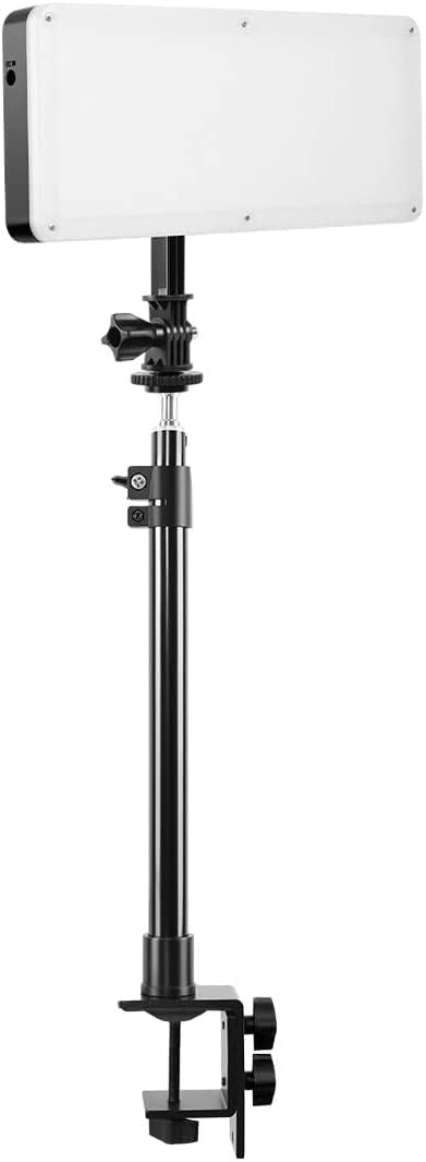 GVM Bi-Color Video Light On-Camera Light CRI97 + Dimmable 3200K-5600K, LED Video Light Panel with C-clamp ​Stand for YouTube DSLR Camera Camcorder Photo Lighting