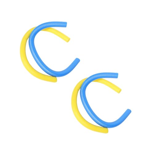 LOGOFUN 4PCS Jumbo Pool Noodles Swimming Pool Noodles Large Foam Pool Noodle Props for Game Floating Training Device Supplies - Yellow & Blue 150CM