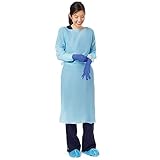 Medline NONTH100B Thumbs Up Polyethylene Isolation Gown, Blue, Regular/Large, Pack of 100