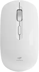 Mouse Sem Fio C3Tech M-W80WH Branco bateria Recarregável, Ergonomico, Ambidestro, Botão Scroll Metálico, 1600 DPI, Silencioso, Compatível com Windows, Linux, MacOS