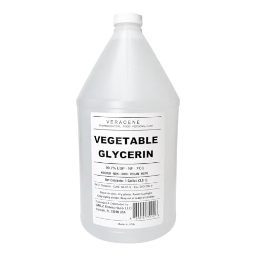 Vegetable Glycerin USP 99.7% Pure Food Grade Liquid Non-GMO Pure Softening and Moisturizing Organic Glycerin for Skin Hair DIY Projects and More 1 Gallon (3.8 L)