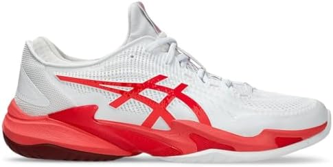 ASICS Men's Court Ff 3 Novak Trainers, White electric red, 9 US