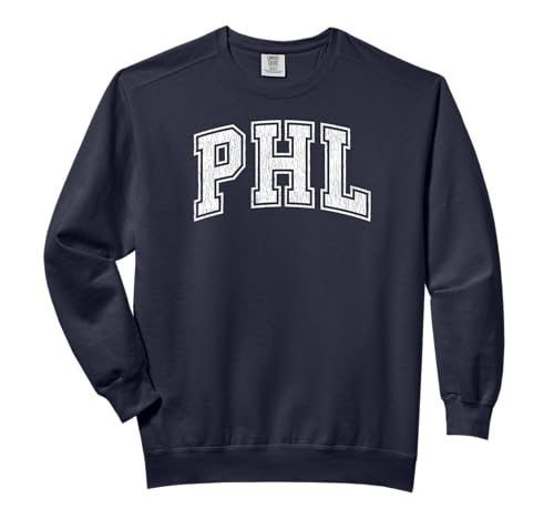 PHL Philadelphia PA Athletic Design With Details Comfort Colors Adult Sweatshirt
