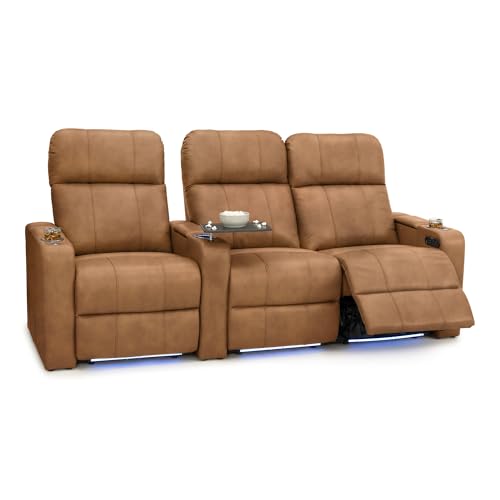 Image of Seatcraft Monterey Home Theater Seating Tawny Row of 3 Right Loveseat
