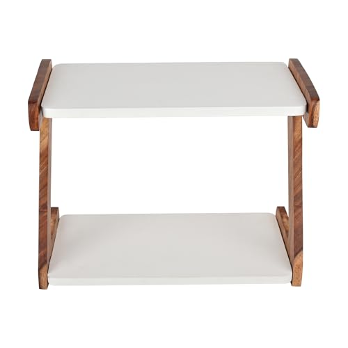 Image of OXMIC 2-Tier Kitchen Rack & Organizer Spice Rack & Container Organizer, Utensils Dishes Spices Jar Holder Rack & Cup & Glass Holder (2 Layer Rack, Tiered Shelf), Countertop, Tabletop (rosewood)