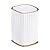 ELPHECO 3.5 Gallon (13.5 Litre) Motion Sensor Trash Can With Lid for Bathroom, Bedroom, Living Room, Office - Automatic Waterproof White With Golden Trim