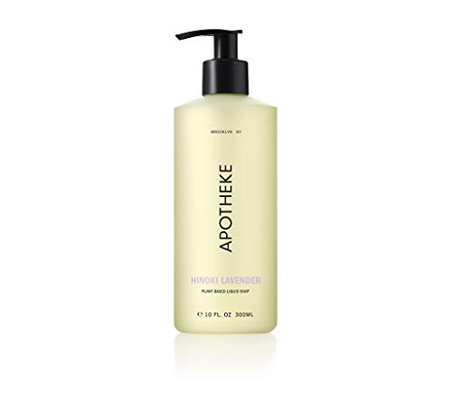 APOTHEKE Luxury Scented Liquid Soap, Hinoki Lavender, 10 Fluid Ounces - Natural Hand Wash, Soothing, Cleansing, Moisturizing, Aromatic & Nourishing, Hinoki, Cypress, Lotus & Sandalwood Fragrance
