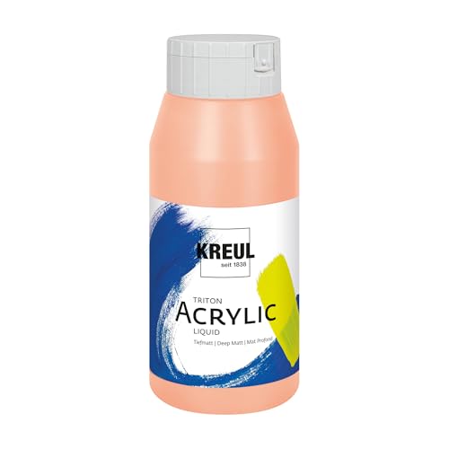 KREUL 17032 - Solo Goya Triton Peinture Acrylique Rose pêche, Flacon de 750 ML, séchage Rapide et Mat, Peinture à Base d'eau, qualité Studio, Bon Pouvoir Couvrant et Bon rendement