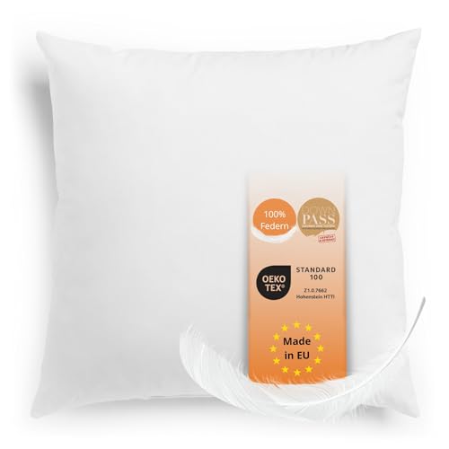sleepling Kopfkissen 60x60 cm, Kissen, Federkissen, Kissenfüllung Federn,...