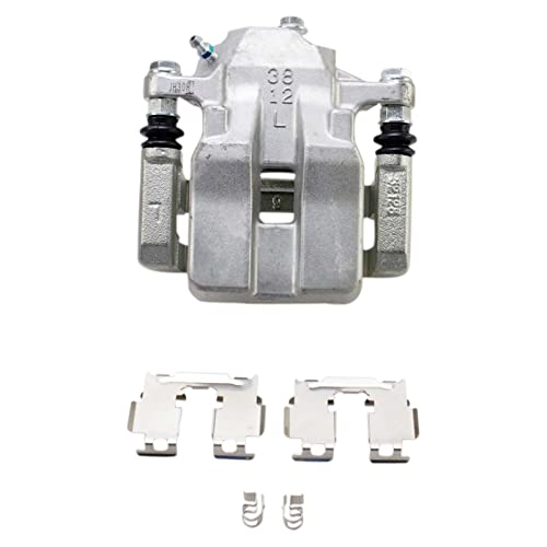 Image of TRQ Rear Driver and Passenger Side Brake Caliper Set Caliper Brackets Hardware Compatible with 2012-2018 Toyota RAV4