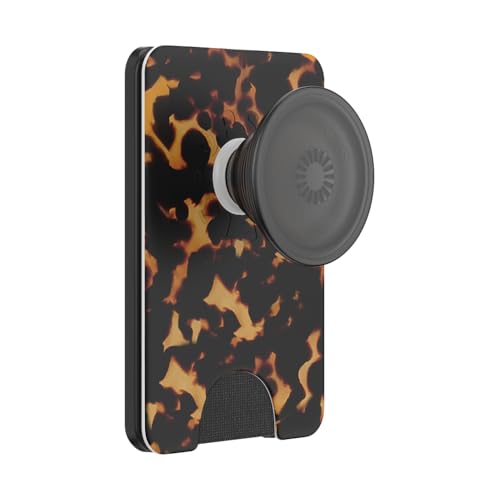 Image of PopSockets Phone Wallet for MagSafe, Phone Card Holder with Grip, Tortoise Shell - Tortoiseshell