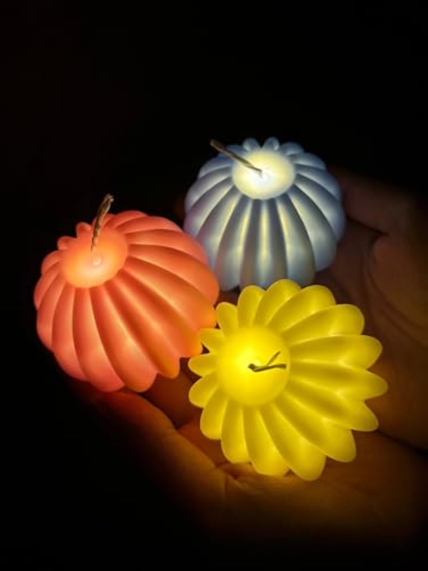 Blooming Sphere LED Decorative Candles, Flameless Glow Lights
