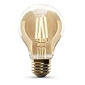 Feit Electric Vintage Exposed Filament Smoke Glass LED AT19 with a Medium E26 Base Light Bulb - 60W Equivalent - 10 Year Life - 300 Lumen - 5000K Daylight - Dimmable | Original Vintage