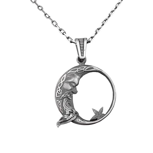 Collier de lune KAMBO en argent sterling 925, un bijou astro masculin raffiné