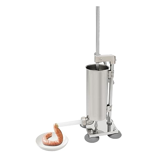 Sausage Stuffer 3.5L 8LBS Stainless Steel Sausage Maker Vertical Meat Sausage Stuffer Machine with 8 Stuffing Tubes Attachment for Commercial Kitchen and Household Use