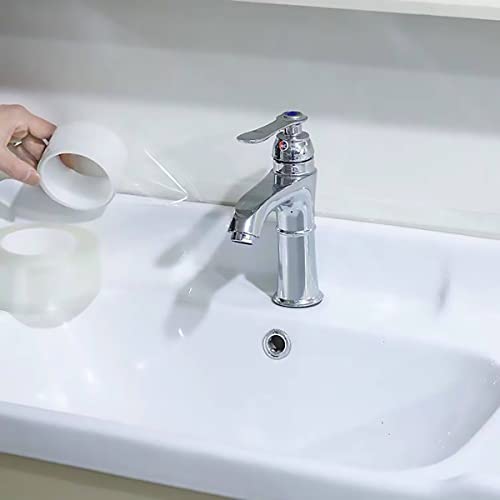 Simple Wide Seal Tape for Bathroom Clear Acrylic Self Adhesive Sealant Waterproof Anti Mould Sealing Strip for Kitchen Sinks, Bathtub, Worktop Edging - 3cm×5m