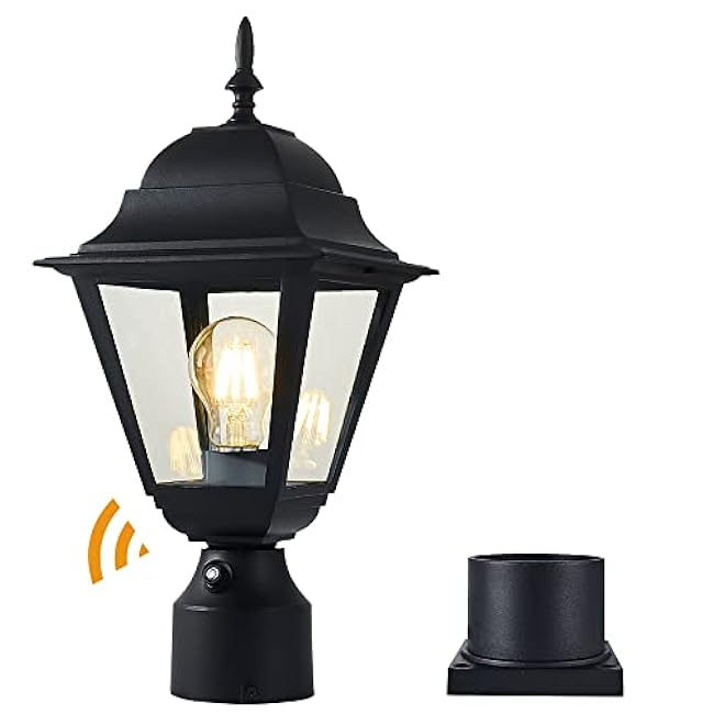 Outdoor Post Light Lamp Post Light Fixture Post Lantern Matte Black 16.5in