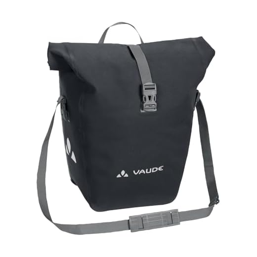 VAUDE Fahrrad Hinterradtasche Aqua Back Deluxe Single, 24 Liter, wasserdicht verschweißt, Made in Germany, Phantom Black, Einheitsgröße