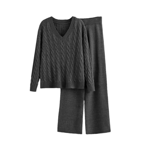 Ensemble d'hiver tricoté femme décontracté chic pour rester au chaud à la maison ou en sortie