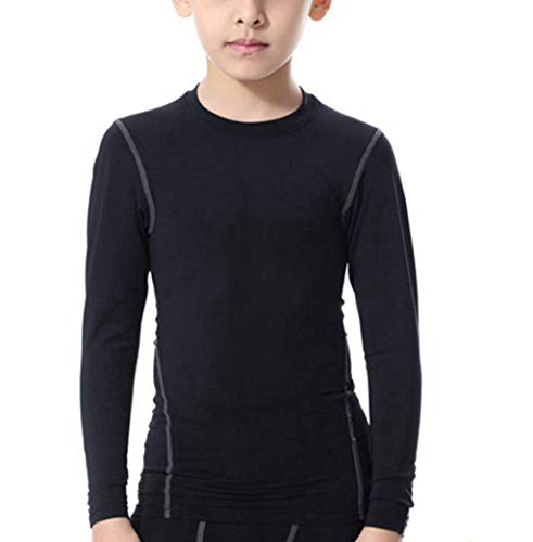 Boys Girls Thermal Underwear Long John Top Ultra Soft Winter Stretch Hockey Sport Shirt 