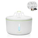 SHU UFANRO Pet Fountain Automatic Cat Water Fountain Dog Water Dispenser with 3 Replacement Filters , 70oz/2L Drinking Fountains Bowl with LED Light for Cat , Pets
