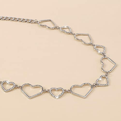 Fashion Women Waist Chain Belt Metal Chain Waistband Heart Decorative Jewelry Body Link for Outfit, Beach, Girls, Jeans, Accessories,4