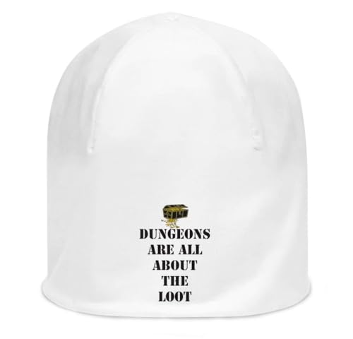 Bonnet fin coton extensible Dungeons are All About The Loot blanc pour éviter les irritations