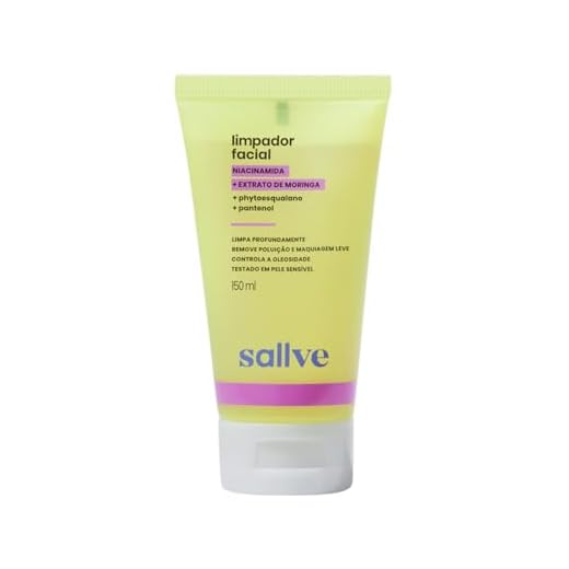 Sallve, Limpador Facial 150ml - Niacinamida, Extrato de Moringa