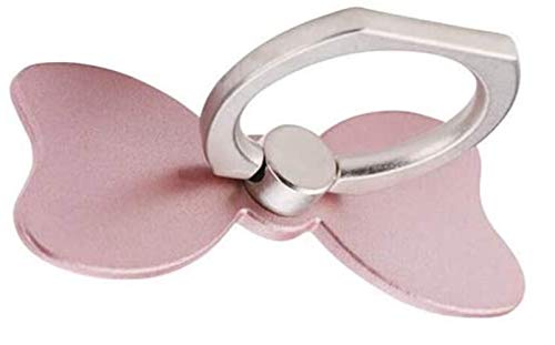 ISKIP Mobiele telefoon Ring beugel, 360° rotatie 180° Flip Grip Universele Smartphone Vingerringhouder, strik Vingerring Stand Telefoon Ring Grip, voor telefoon, tablet (roségoud)