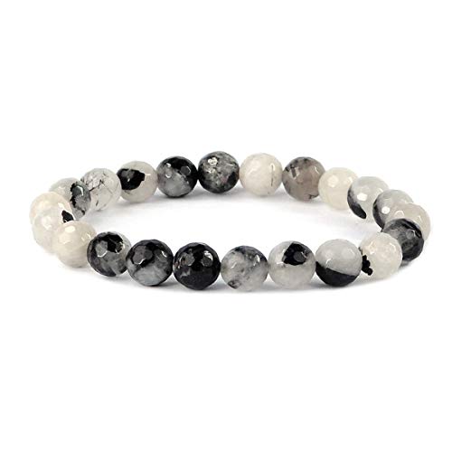 Image of Reiki Crystal Products Natural Crystal Stone 8 mm Faceted Diamond Cut Beads Bracelet for Men & Women | Reiki Charged Gemstone Bracelet | Multiple Stone Variants Available
