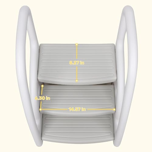 Toddler 3 Step Stool Kids Standing Tower for Bathroom Sink Kitchen Counter, Plastic Stepping Standing Stool Helper with Handles Sides for Toilet Potty Training, Lightweight Non-Slip