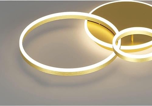 Plafonnier LED salon or et noir avec télécommande pour chambre - 4