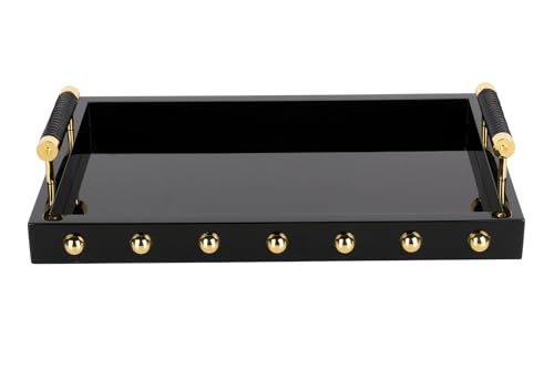 Bandeja MDF et acier inoxydable bicolore 45x29x7 cm pour le service