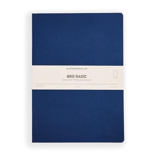 Image of myPAPERCLIP NeoBasic A4 Unruled Notebook | 160 Pages, 80 GSM, 250 GSM Soft Cover, A4 (8.27 x 11.69 in) | Blue