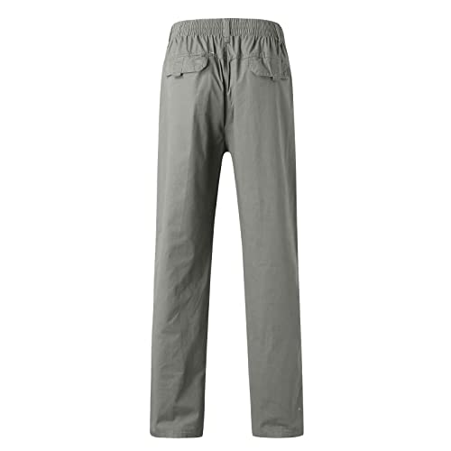 Mens Fashion Casual Loose Cotton Plus Size Pocket Lace Up Furnished To Keep Warm Pants Overall Boy 10 (Gy1, Xxl) #TOP4