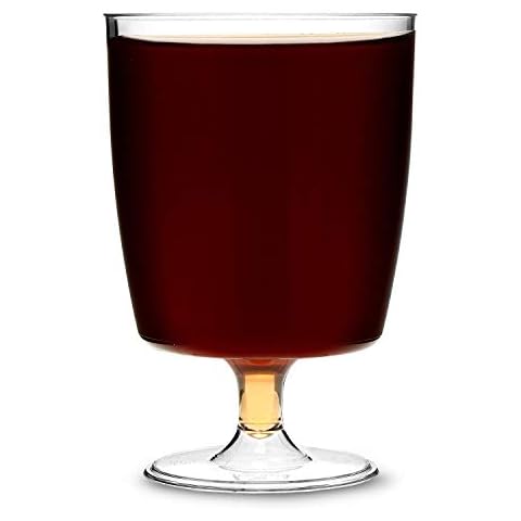 100 x One piece disposable plastic wine glasses (200ml). Ideal for picnics, camping and glamping, festivals, outdoor pool, bbq, garden, office parties and special occasions Cover