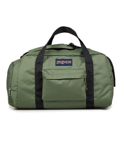JanSport Weekender Medium Duffel - Travel or Gym Bag, Durable Weekender with Front Utility Pocket & Side Grab Handles - Cargo Green