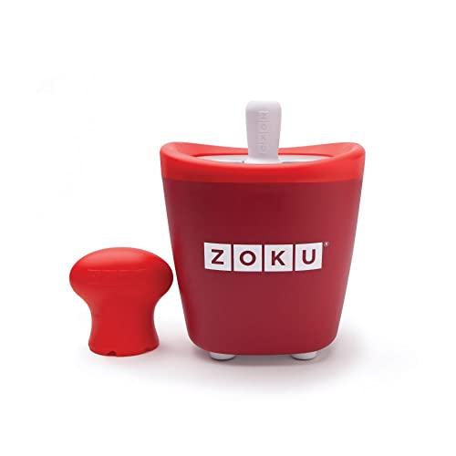 Zoku Single Quick Pop Maker, Make Popsicles in as Little as 7 Minutes, Red