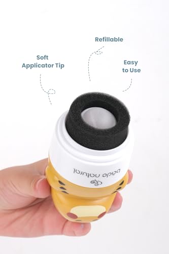 Image of Bade Natural Refillable Dinosaur-Shaped Sunscreen Applicator for Kids - 3.7 fl oz - Roll-On Bottle - Empty, Reusable Dispenser for SPF Lotion - Soft Applicator Tip, Travel-Friendly