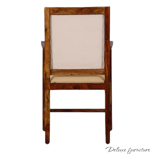 Image of Solid Wooden Chair | Arm Chair for Living Room, Bedroom & Home (48D x 53W x 99H Centimeters (Provincial Teak, One Seat)