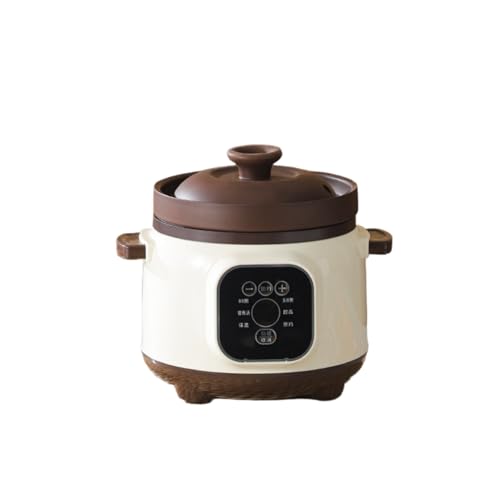 Tyoksi多機能電気シチュー鍋家庭用紫砂鍋ベビーフードお粥鳥の巣シチュー鍋大容量1.8L/3.8L 自動調理ポット 簡単調理 全自動キッチン電気シチューポット 一人暮らし、お粥、スープ煮、ギフトなどに最適です (紫色の粘土,1.8L)