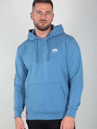 Alpha Industries Basic Hoody Small Logo Kapuzensweat für Herren Airforce Blue – Ansicht 2