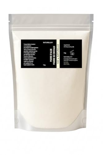Pierre d’Alun en Poudre de Cristaux 1kg | 100% Naturelle | Déodorant Minéral & Cosmétique DIY | Soin Traditionnel | Format Économique