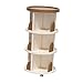 IEUDNS Mobile Bookshelf Rolling Bookshelf Utility Cart Multifunctional Book Cart Corner Bookshelf for Household Office Children Room, Brown, 3 Tiers