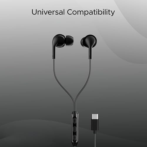 Image of Original for Boat in-Ear Wired Type-C Earphones 100 C with Multifunction Control Buttons and Clear Microphone, Ideal for Work and Travel, Black (KN-HG43)