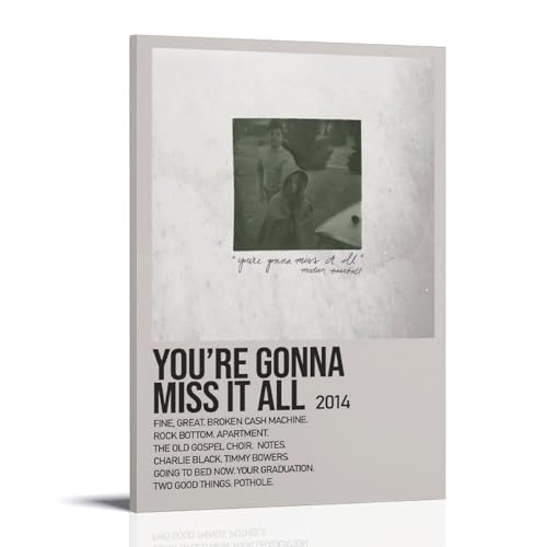 QBOVPRDS You're Gonna Miss It Al-Modern - Álbum de béisbol con impresión de cantante pop, lienzo para pared, decoración de dormitorio, oficina, adolescente, 50 x 75 cm, estilo de marco 3