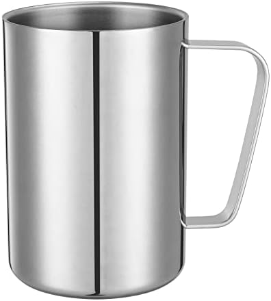 luvtree 500ml Double Walled Coffee Mug,Insulated Stainless Steel Tea Cups,Metal Milk Mug with Handle,Double-Layer Insulation Function Juice Cold Drink Cup,Travel Camping Mugs,Dishwasher Safe(1 piece)